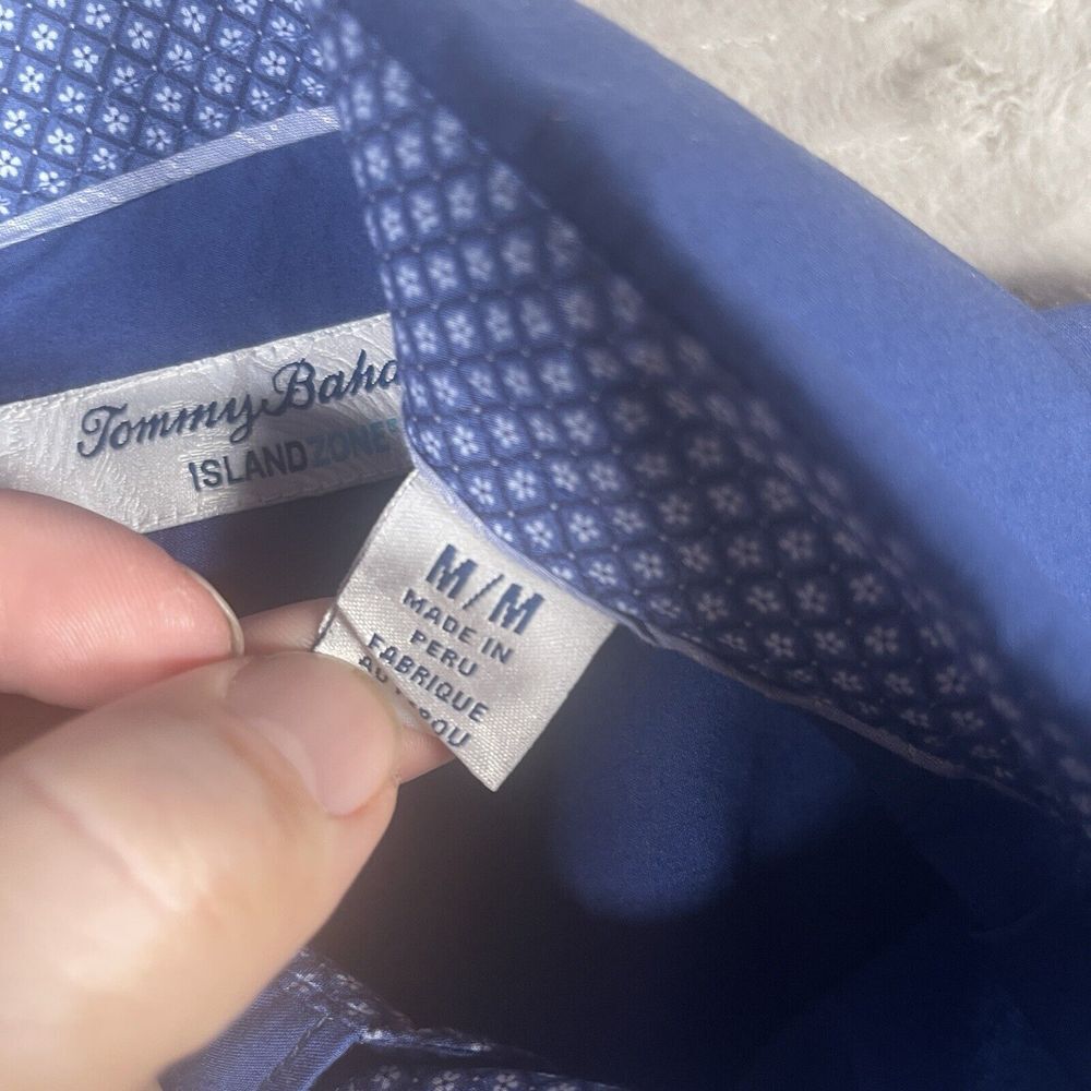 Tommy Bahama Island Zone Long Sleeve Button Up Shirt Mens Medium Pima Blend Blue - Picture 8 of 8